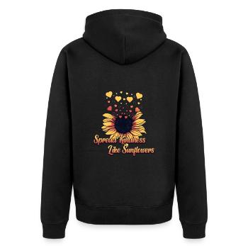 Sonnenblume Inspiration Motivation Liebe - Unisex Premium Bio Zip Hoodie - Schwarz - Hinten - Nico (187cm)