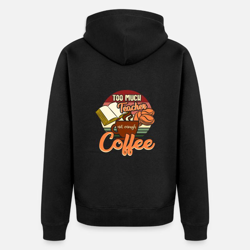 Lehrer und Kaffee - Unisex Premium Bio Zip Hoodie - Schwarz