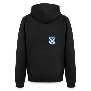 Schottland Flagge Herz Schottisch - Unisex Premium Bio Zip Hoodie - Schwarz - Hinten - Nico (187cm)