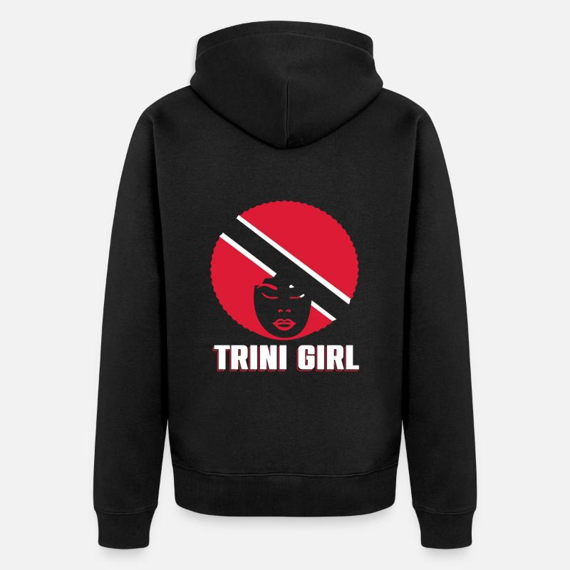 Fille de Trinité-et-Tobago - Veste à capuche bio Premium Unisexe - noir