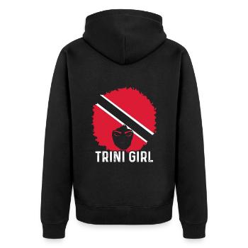 Trinidad und Tobago Girl - Unisex Premium Bio Zip Hoodie - Schwarz - Hinten - Nico (187cm)