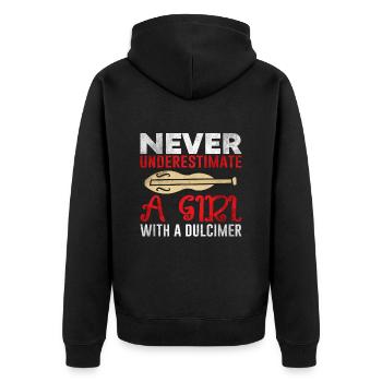 Dulcimer Girl Instrument Music - Unisex Premium Organic Zip Hoodie - black - Back - Nico (187cm)
