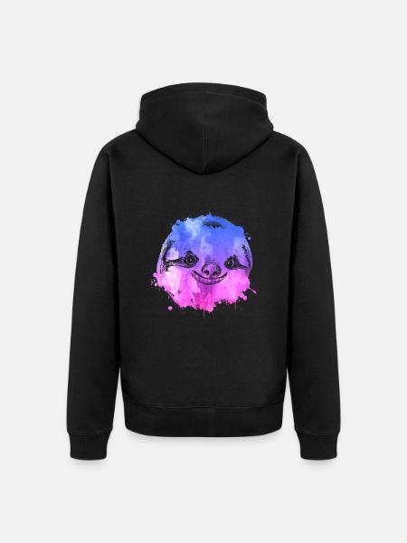 Sloth Faultier - Unisex Premium Organic Zip Hoodie - black