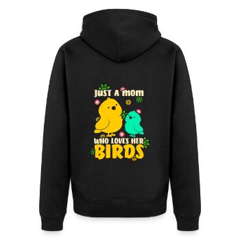 Vogel Mutter Vögel Mutterliebe - Unisex Premium Bio Zip Hoodie - Schwarz - Hinten - Nico (187cm)