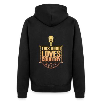Country Musik Mutter Country Frau - Unisex Premium Bio Zip Hoodie - Schwarz - Hinten - Nico (187cm)