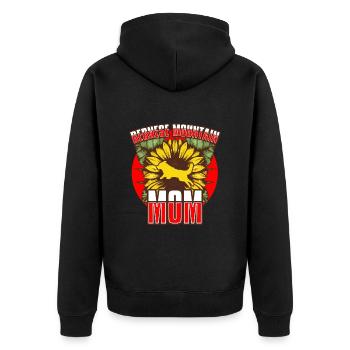 Bernese Mountain Dog Mother Bernese Mountain Dog - Unisex Premium Organic Zip Hoodie - black - Back - Nico (187cm)