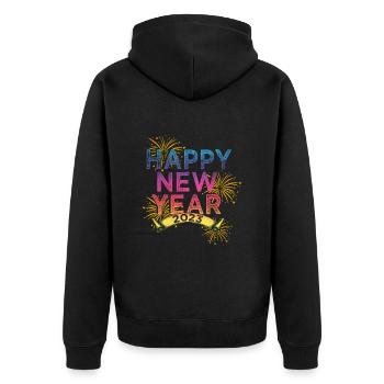 New Year 2023 New Year's Eve Happy New Year - Unisex Premium Organic Zip Hoodie - black - Back - Nico (187cm)
