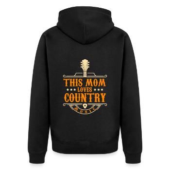 Country Musik Muttertag - Unisex Premium Bio Zip Hoodie - Schwarz - Hinten - Nico (187cm)