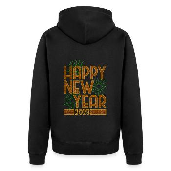 Nouvel An 2023 Réveillon du Nouvel An Bonne année - Veste à capuche bio Premium Unisexe - noir - Dos - Nico (187cm)