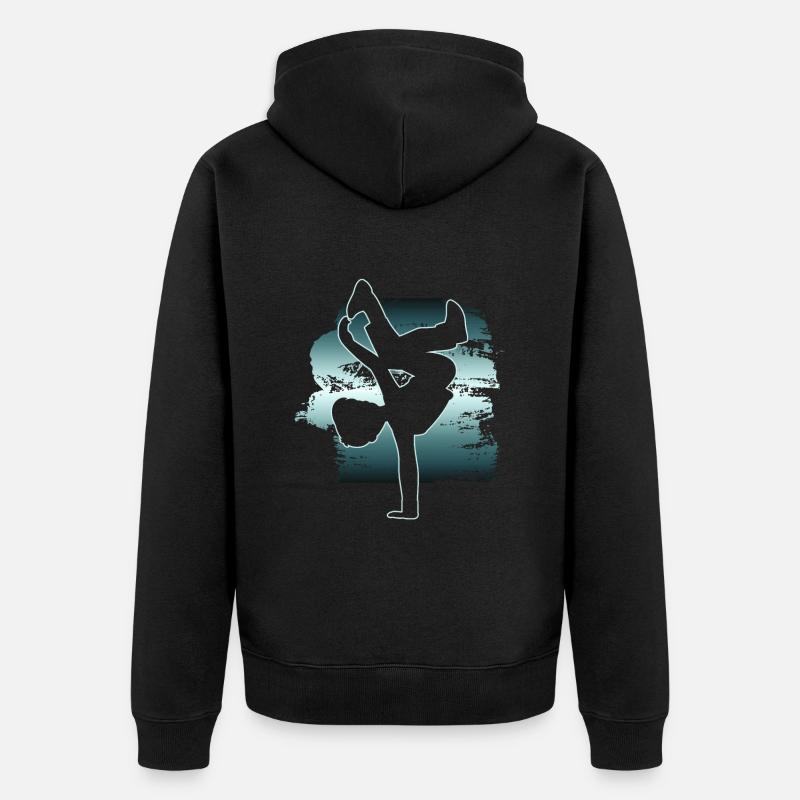 Breakdancer Breakdancing Tänzer - Unisex Premium Bio Zip Hoodie - Schwarz