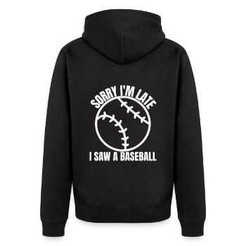 Basketball Lustig Basket Basketballer - Unisex Premium Bio Zip Hoodie - Schwarz - Hinten - Nico (187cm)