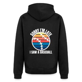 Basketball Lustig Basket Basketballer - Unisex Premium Bio Zip Hoodie - Schwarz - Hinten - Nico (187cm)