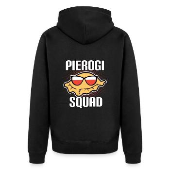 Pierogi Polen Polska Polski - Unisex Premium Bio Zip Hoodie - Schwarz - Hinten - Nico (187cm)