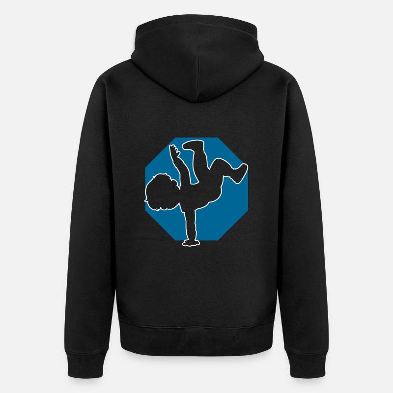 Breakdancer Boy Breakdancing - Unisex Premium Organic Zip Hoodie - black