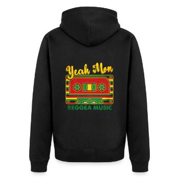 Musique Reggae Jamaïque - Veste à capuche bio Premium Unisexe - noir - Dos - Nico (187cm)