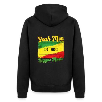 Musique Reggae Jamaïque - Veste à capuche bio Premium Unisexe - noir - Dos - Nico (187cm)
