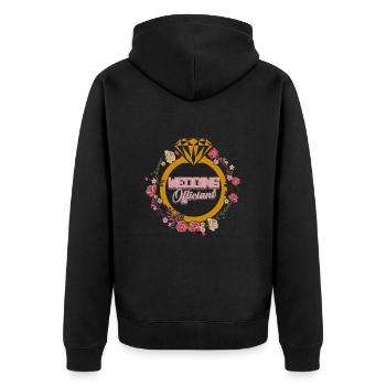 Heirat Heiraten - Unisex Premium Bio Zip Hoodie - Schwarz - Hinten - Nico (187cm)
