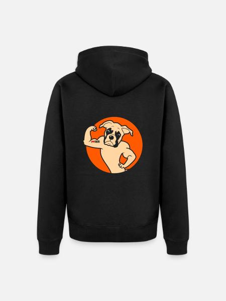 Boxer Dog Love Dog - Unisex Premium Organic Zip Hoodie - black