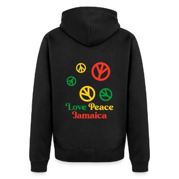 Jamaika Liebe Jamaica Urlaub - Unisex Premium Bio Zip Hoodie - Schwarz - Hinten - Nico (187cm)