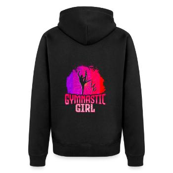 Gymnastics Gymnastics Acrobatics - Unisex Premium Organic Zip Hoodie - black - Back - Nico (187cm)