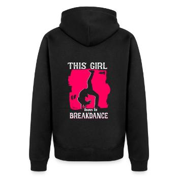 Break dance girl break dancer - Unisex Premium Organic Zip Hoodie - black - Back - Nico (187cm)