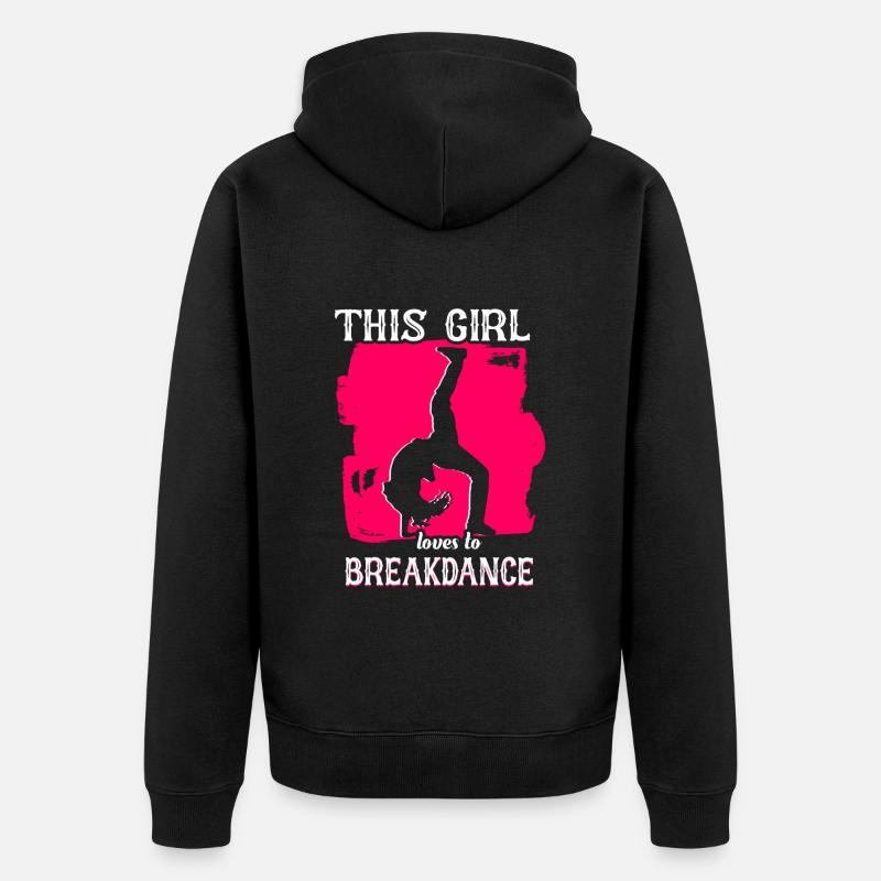 Breakdance Mädchen Breakdancer - Unisex Premium Bio Zip Hoodie - Schwarz
