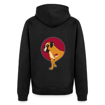 Boxer dog love dog - Unisex Premium Organic Zip Hoodie - black - Back - Nico (187cm)