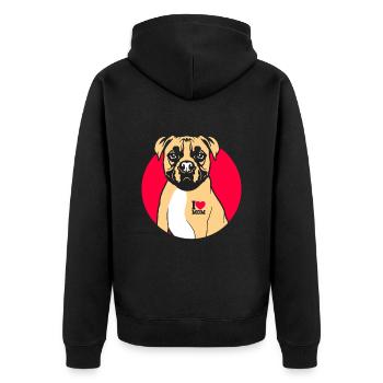 Boxer dog love dog - Unisex Premium Organic Zip Hoodie - black - Back - Nico (187cm)
