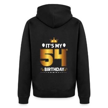 54th birthday 54 years - Unisex Premium Organic Zip Hoodie - black - Back - Nico (187cm)