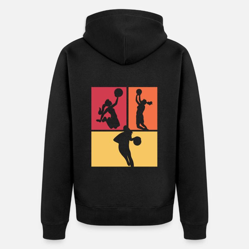 Joueuse de basket-ball féminin - Veste à capuche bio Premium Unisexe - noir