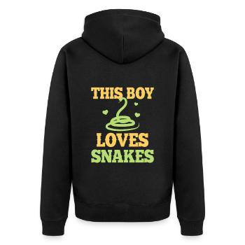 Ce garçon aime les serpents - Veste à capuche bio Premium Unisexe - noir - Dos - Nico (187cm)