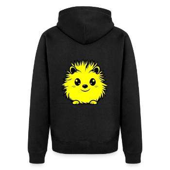 Igel Tier Baby - Unisex Premium Bio Zip Hoodie - Schwarz - Hinten - Nico (187cm)