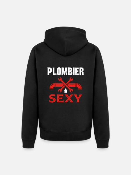 plombier sexy - Veste à capuche bio Premium Unisexe - noir