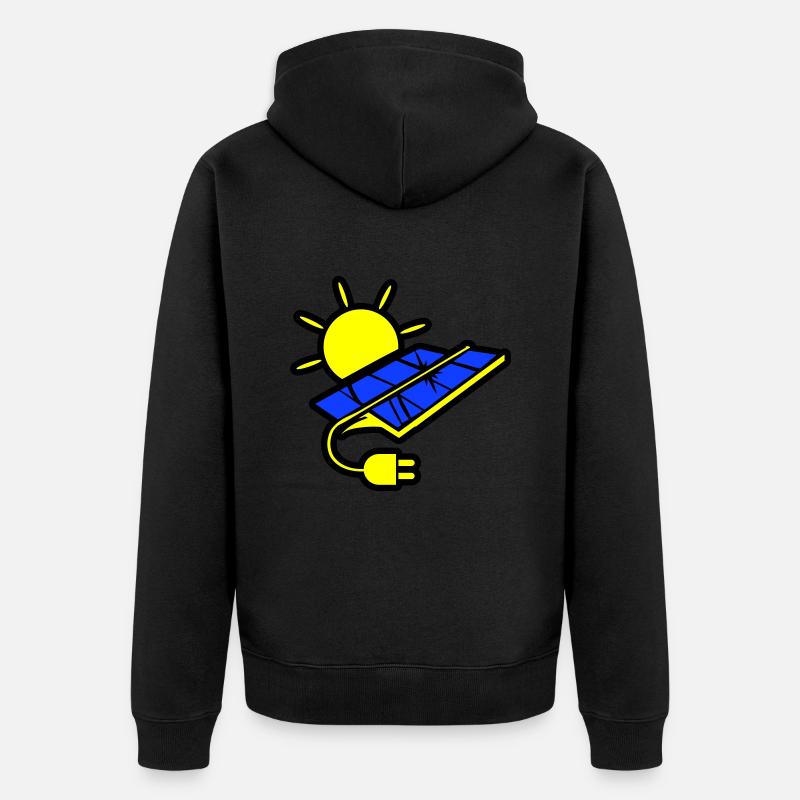 Énergie solaire du système photovoltaïque - Veste à capuche bio Premium Unisexe - noir