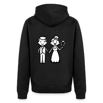 Wedding, Newlyweds, Couple - Unisex Premium Organic Zip Hoodie - black - Back - Nico (187cm)