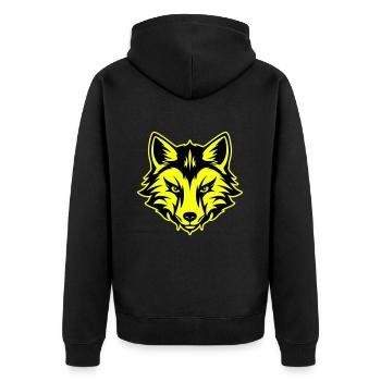 Icône de portrait de tête de renard - Veste à capuche bio Premium Unisexe - noir - Dos - Nico (187cm)