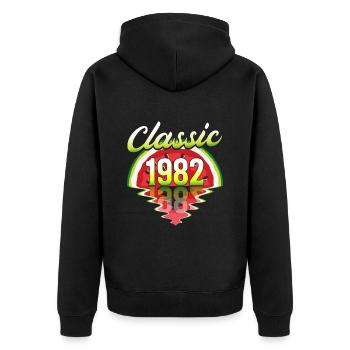 Pastèque Vintage 1982 40 Ans Anniversaire - Veste à capuche bio Premium Unisexe - noir - Dos - Nico (187cm)