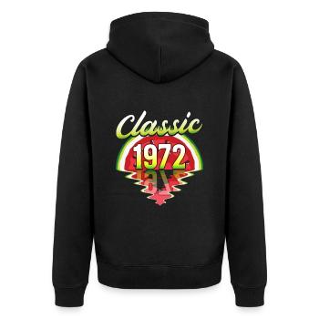 Vintage watermelon 1972 50 years Anniversary - Unisex Premium Organic Zip Hoodie - black - Back - Nico (187cm)
