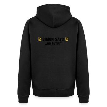 ukraine slava ukraini zelenskyi ukrainian noputin - Unisex Premium Organic Zip Hoodie - black - Back - Nico (187cm)