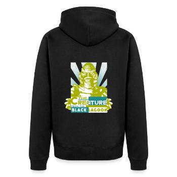 Universal Monsters Black Lagoon Creature - Unisex Premium Bio Zip Hoodie - Schwarz - Hinten - Nico (187cm)