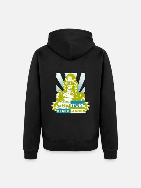 Universal Monsters Creature fra Black Lagoon - Premium økologisk unisex-hættejakke - sort