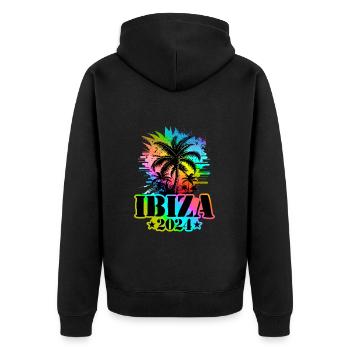 Ibiza 2024 Holiday Colorful - Unisex Premium Organic Zip Hoodie - black - Back - Nico (187cm)