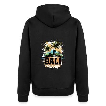 Bali Party Crew Urlaub - Unisex Premium Bio Zip Hoodie - Schwarz - Hinten - Nico (187cm)