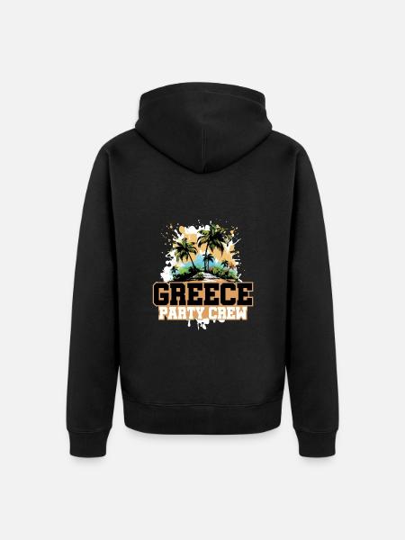 Greece Party Crew Holidays - Unisex Premium Organic Zip Hoodie - black