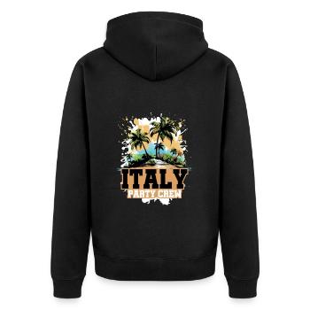 Vacances de l’équipage de fête en Italie - Veste à capuche bio Premium Unisexe - noir - Dos - Nico (187cm)