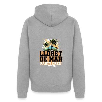 Lloret De Mar Party Crew Vacances - Veste à capuche bio Premium Unisexe - gris chiné - Dos - Nico (187cm)