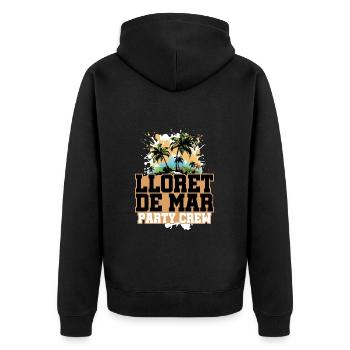 Lloret De Mar Party Crew Urlaub - Unisex Premium Bio Zip Hoodie - Schwarz - Hinten - Nico (187cm)