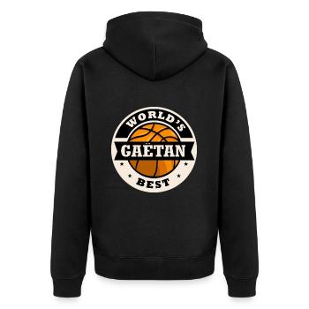Gaëtan, der beste Basketballspieler der Welt - Unisex Premium Bio Zip Hoodie - Schwarz - Hinten - Nico (187cm)