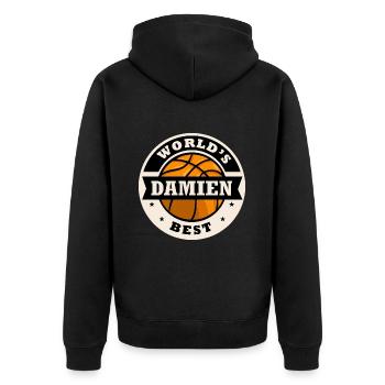 Damien world s best joueur de basketball - Veste à capuche bio Premium Unisexe - noir - Dos - Nico (187cm)