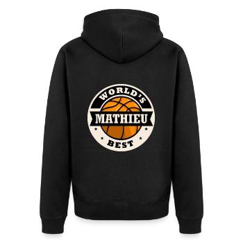 Mathieu world s best joueur de basketball - Veste à capuche bio Premium Unisexe - noir - Dos - Nico (187cm)